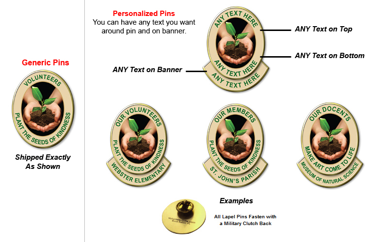Volunteers Plant The Seeds Of Kindness Pins Volunteers Plant The Seeds Of Kindness Pins